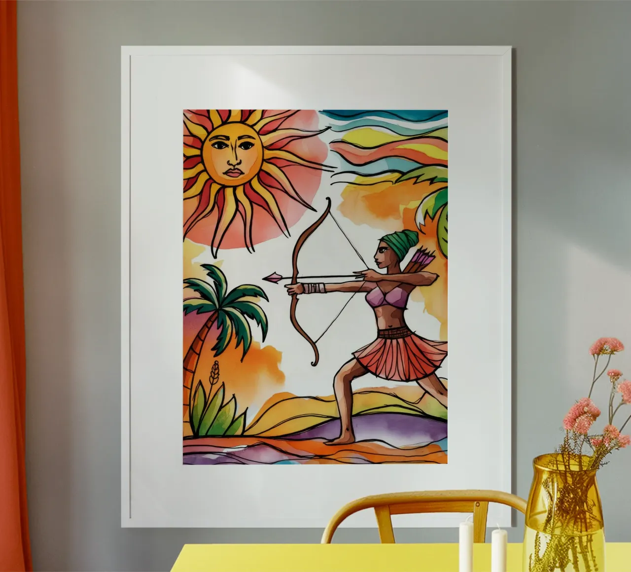 Arciere tropicale poster con telaio in alluminio da Artie Shifa