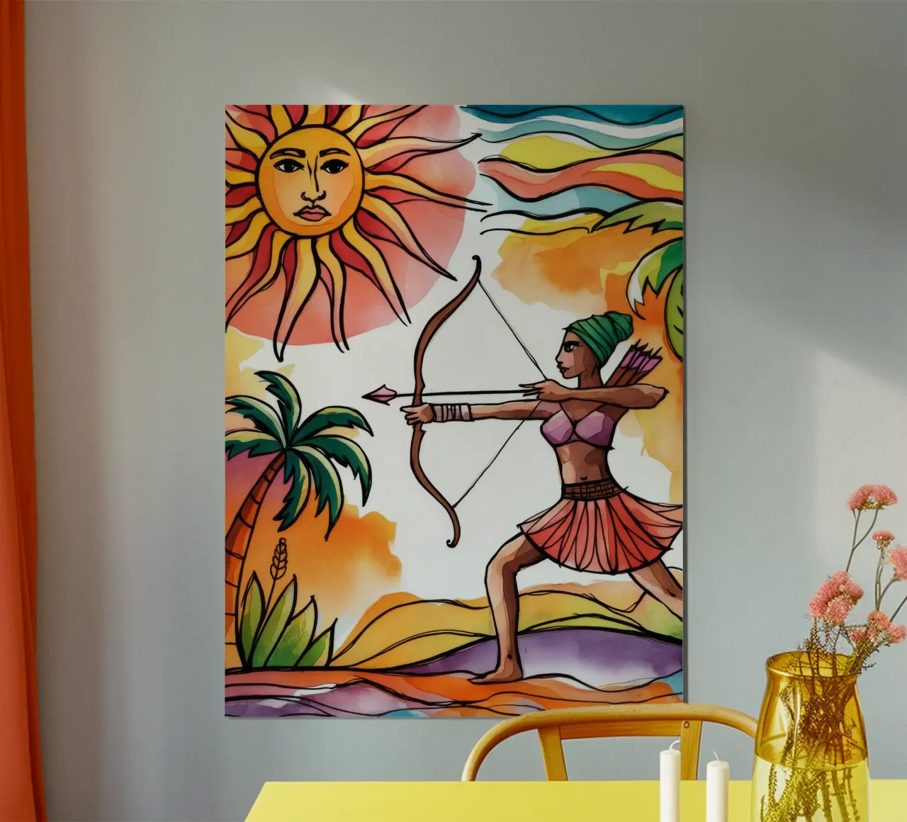 Arciere tropicale poster con telaio in alluminio da Artie Shifa