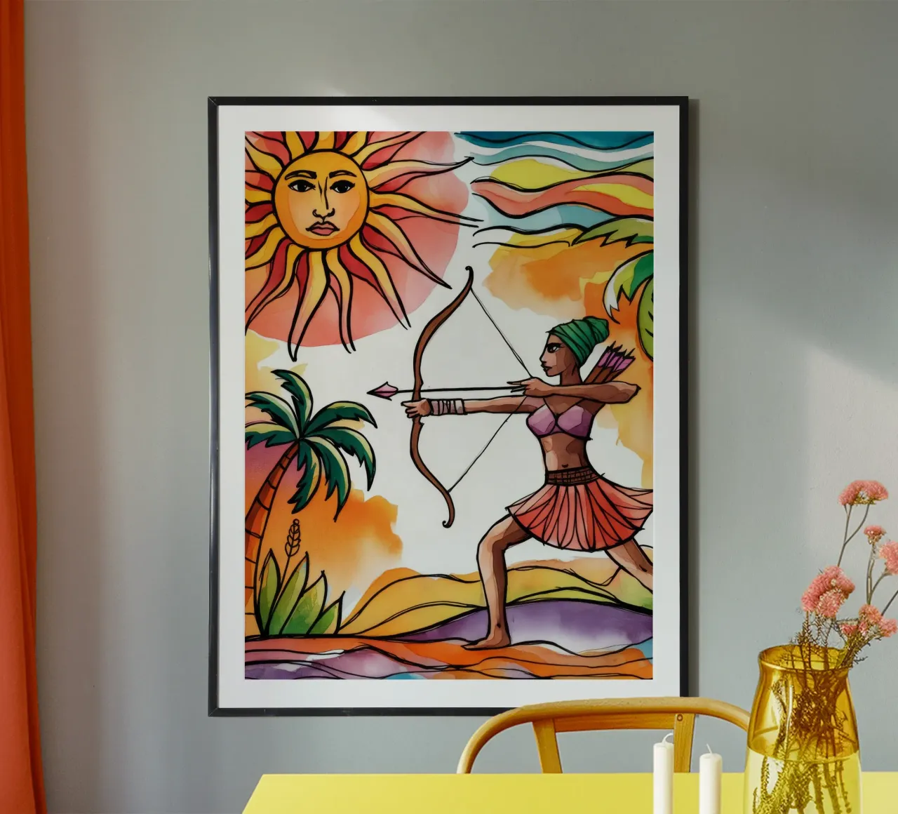 Arciere tropicale poster con telaio in alluminio da Artie Shifa