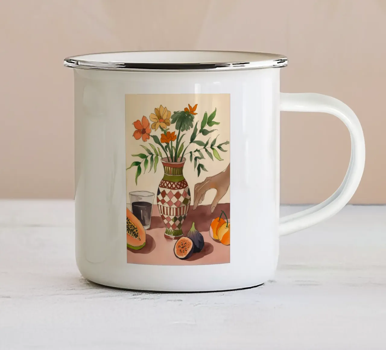 La ricchezza dell'orto tazza in smalto da Artie Shifa