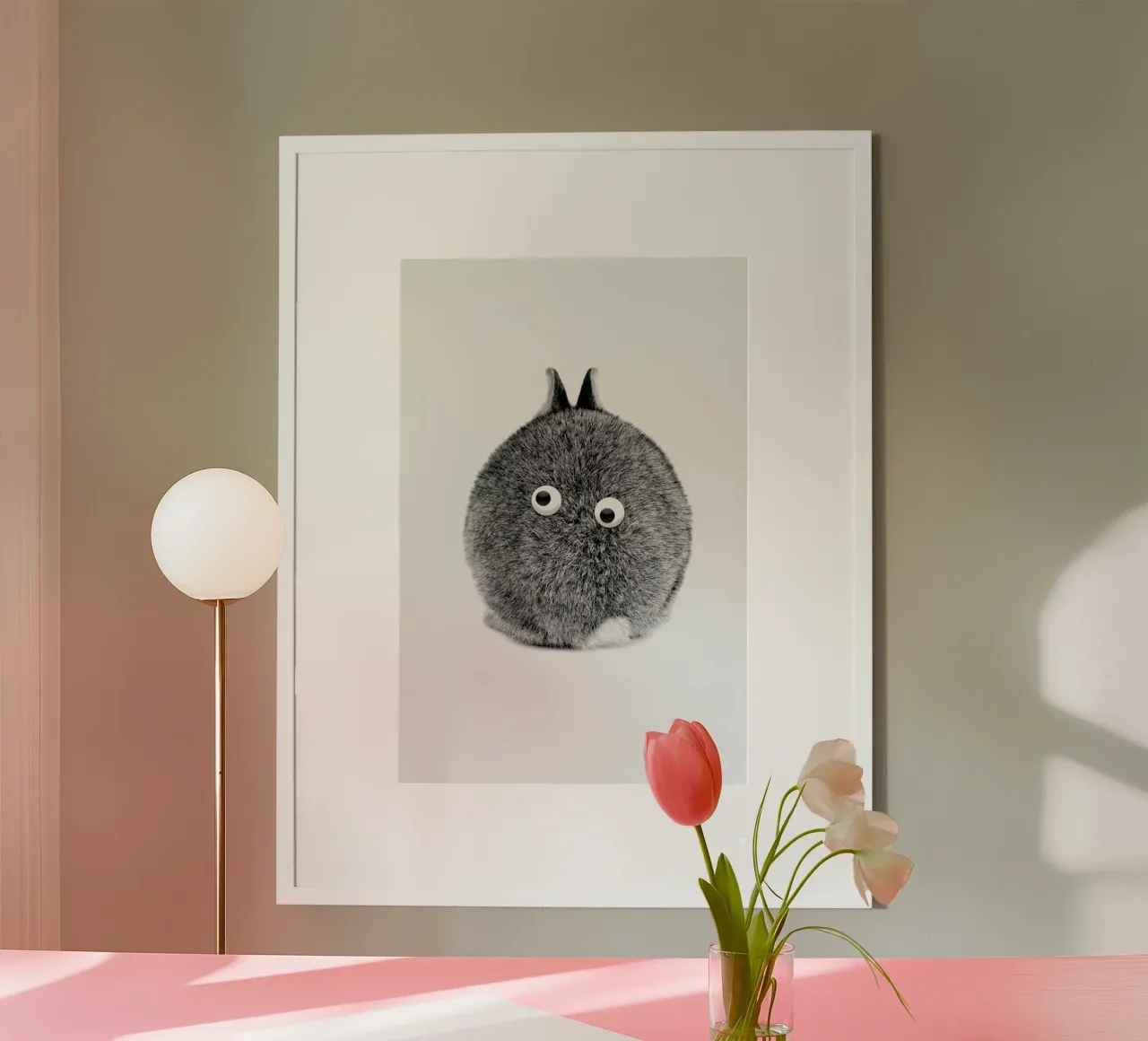 Bunny Eyes poster con telaio in plastica da Doozal