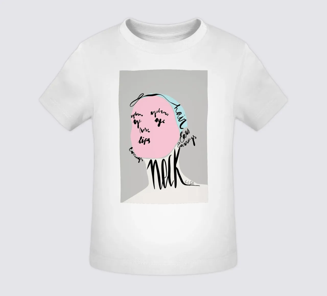 Naming the Face maglietta neonato da Linda Gobeta