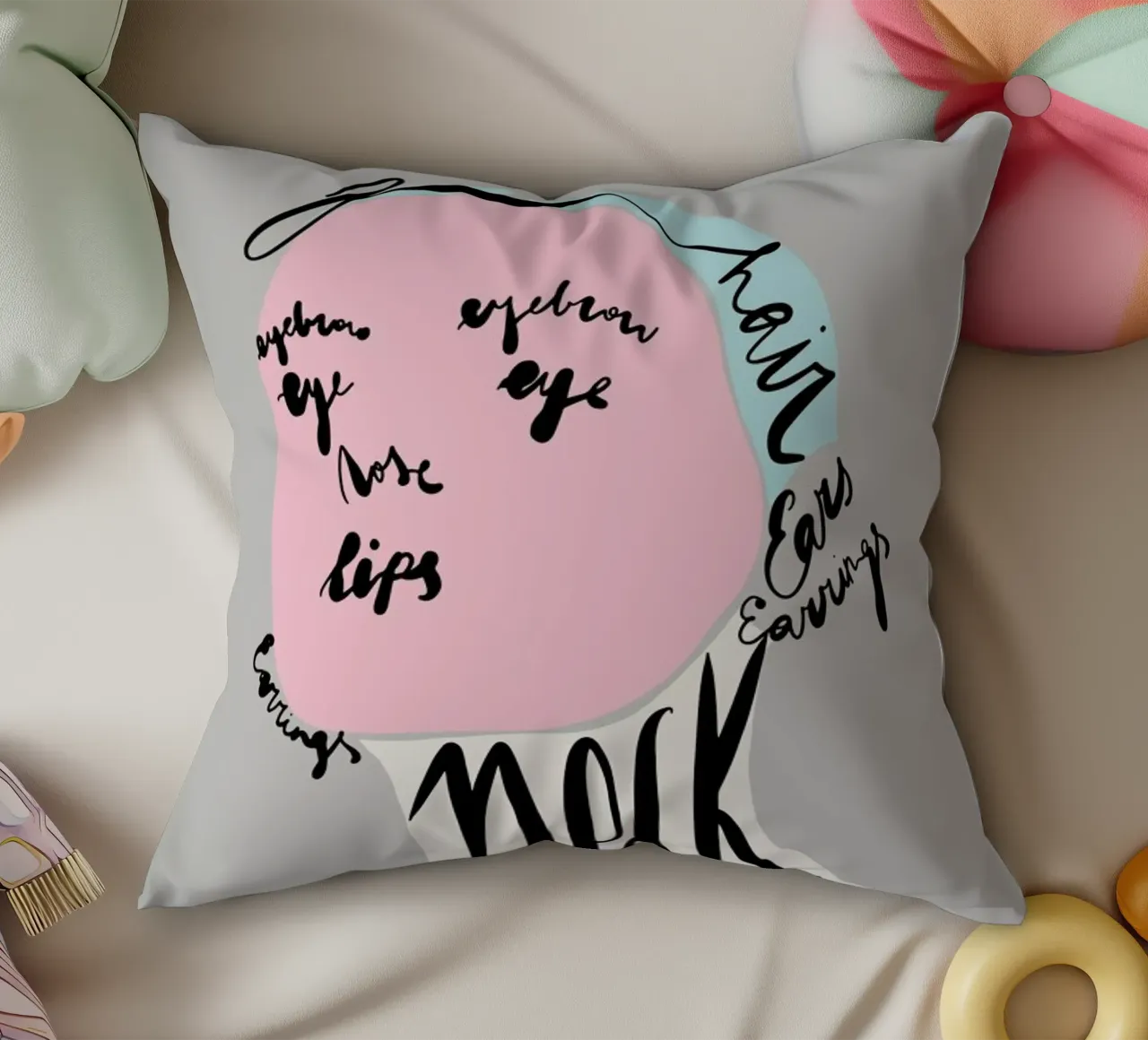 Naming the Face cuscino da Linda Gobeta