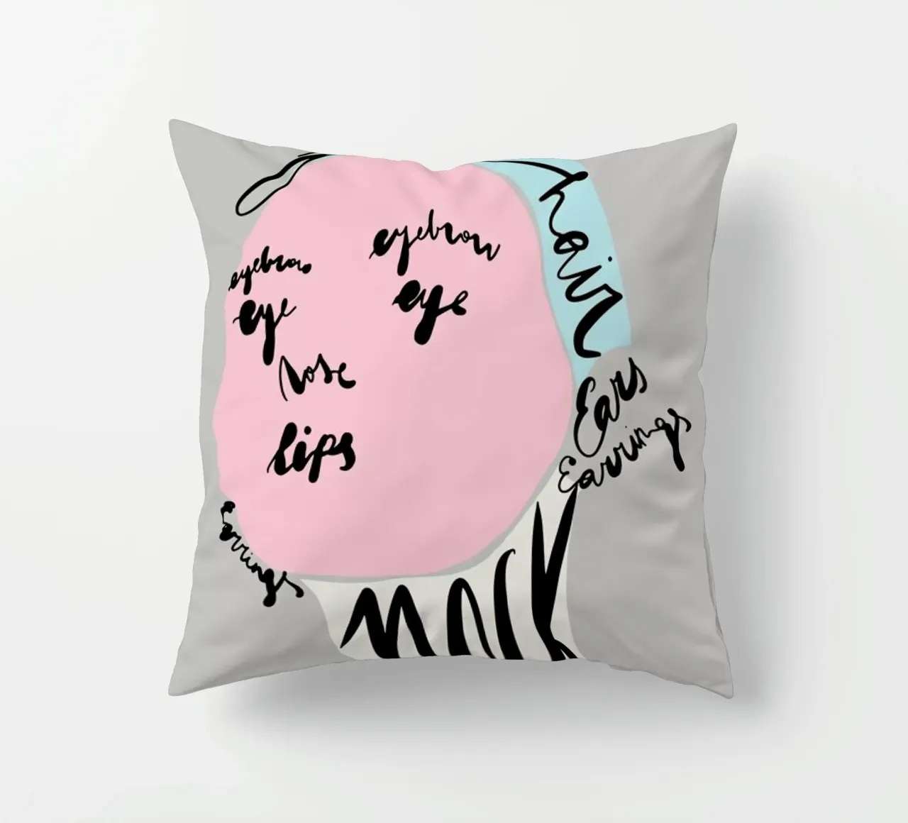 Naming the Face cuscino da Linda Gobeta