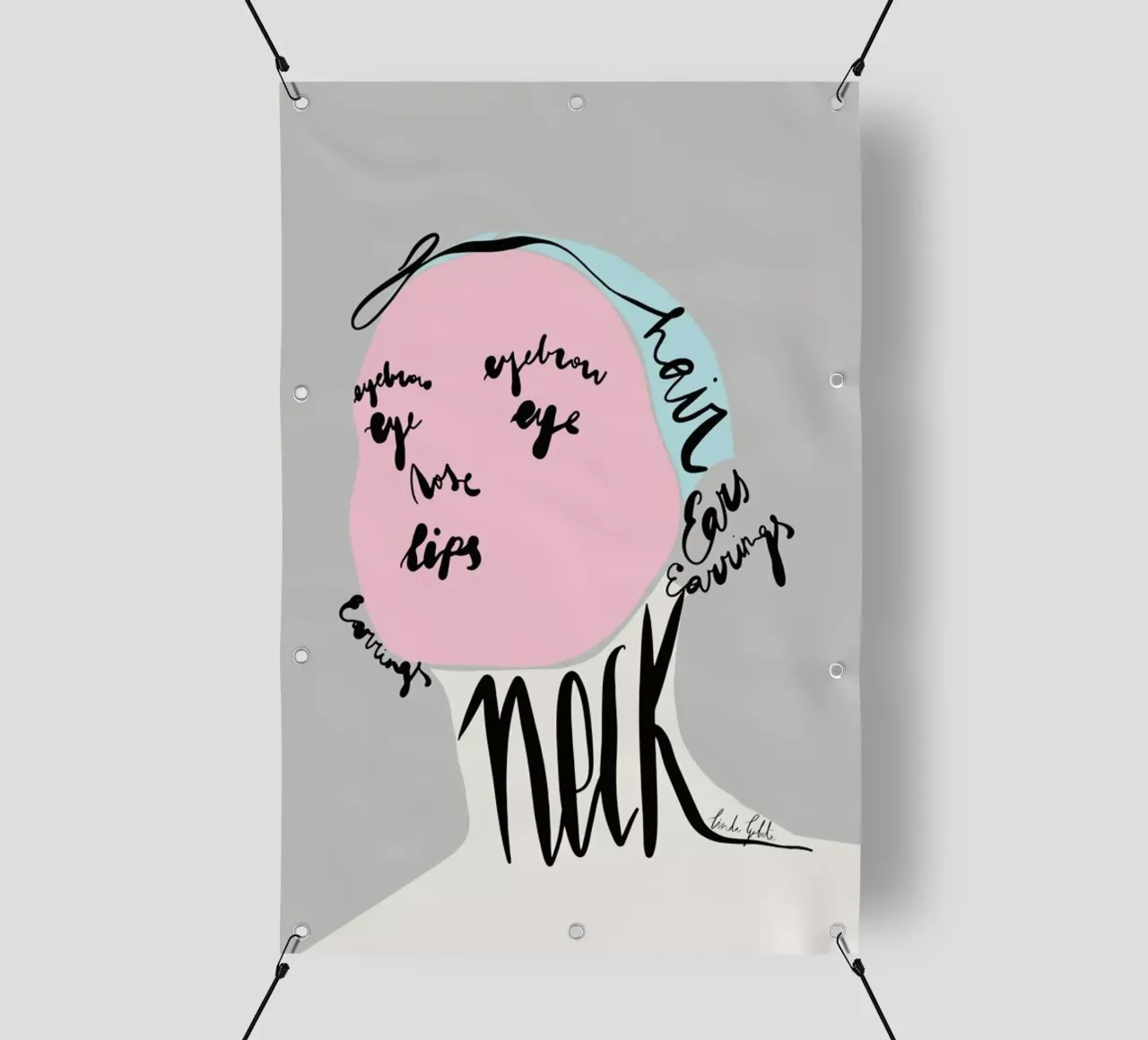 Naming the Face telo in pvc da Linda Gobeta