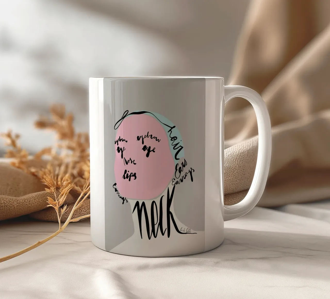Naming the Face mug en céramique de Linda Gobeta
