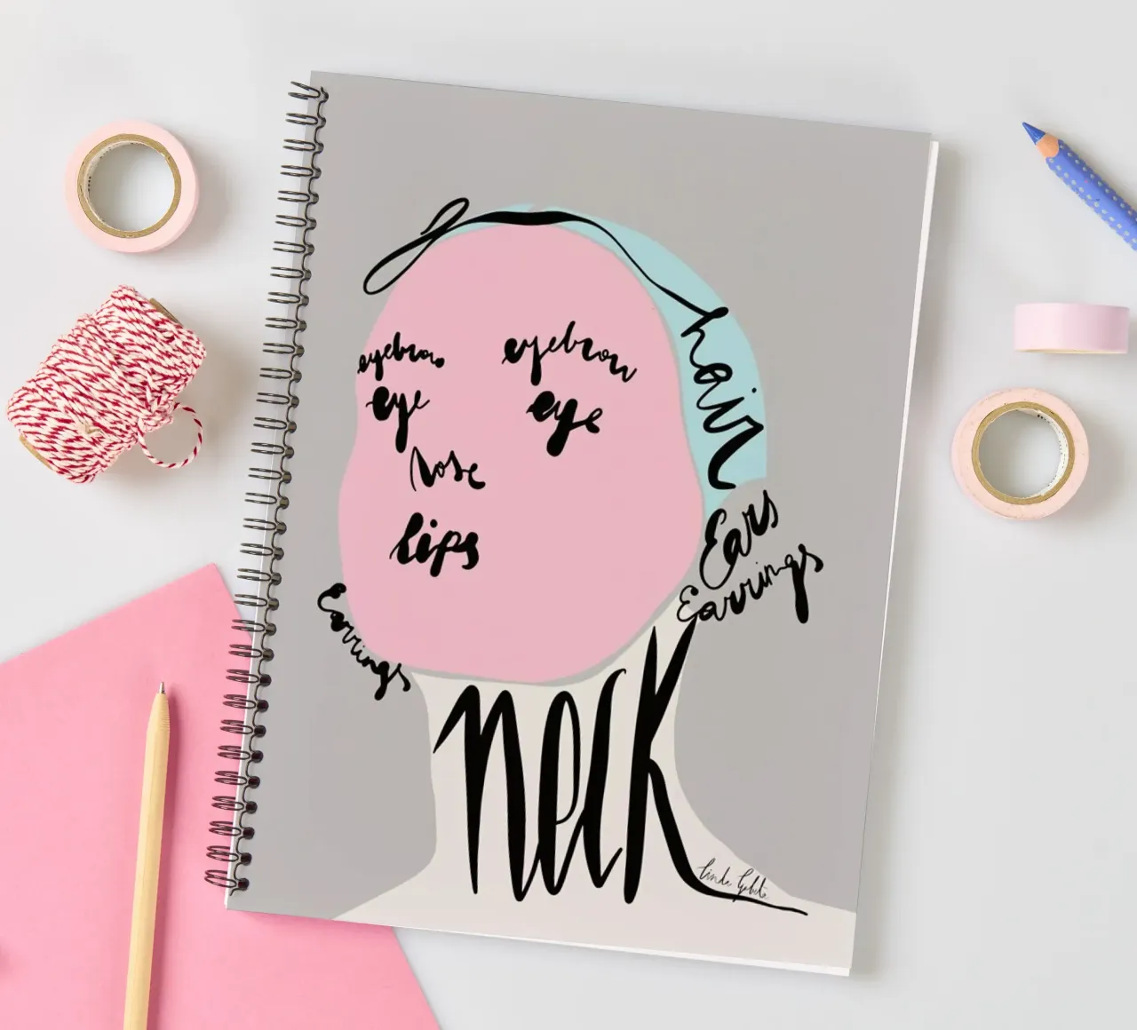 Naming the Face spiral notebook by Linda Gobeta