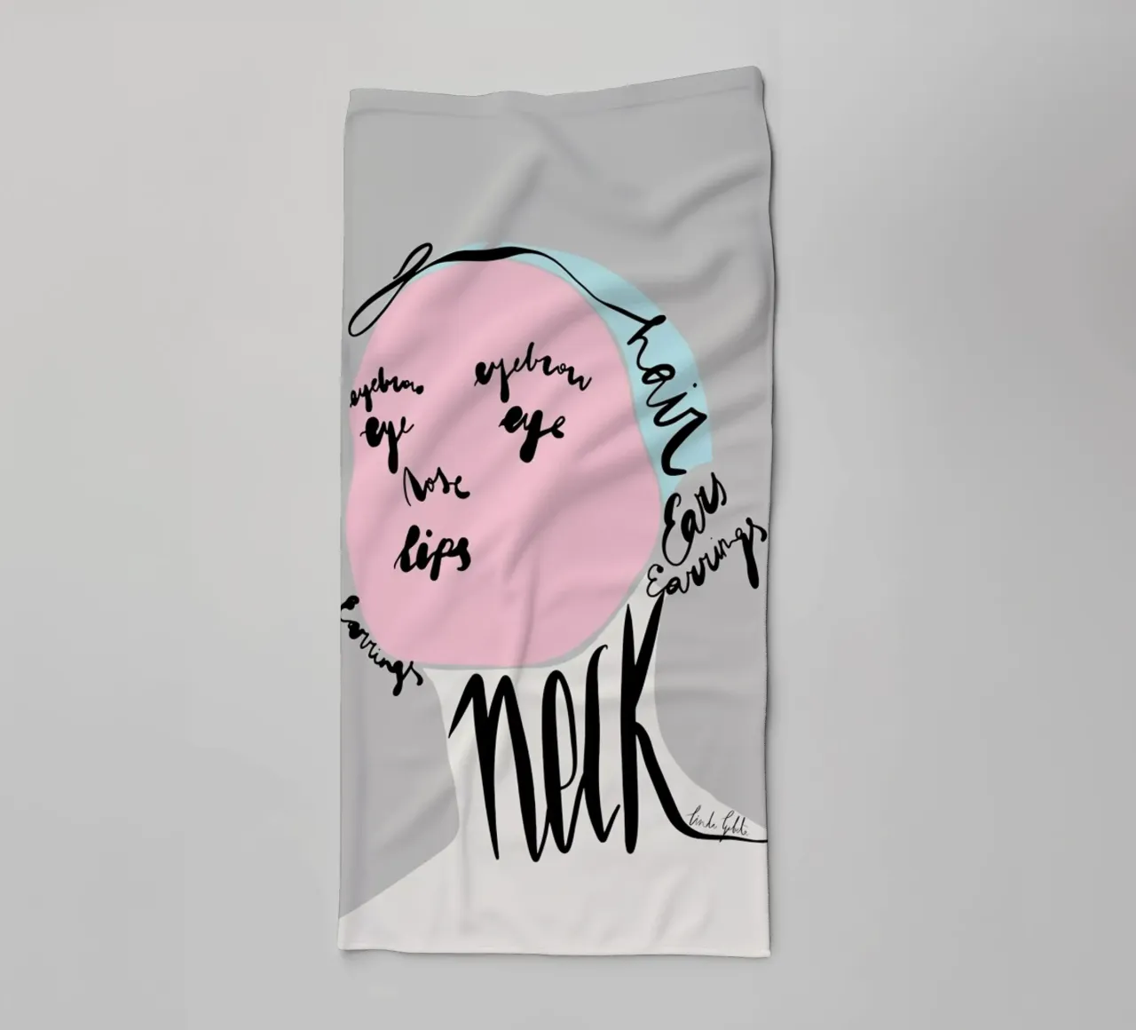 Naming the Face asciugamano da bagno da Linda Gobeta