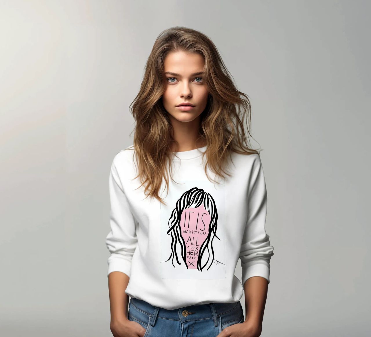 Writing on Her Face sudadera de Linda Gobeta