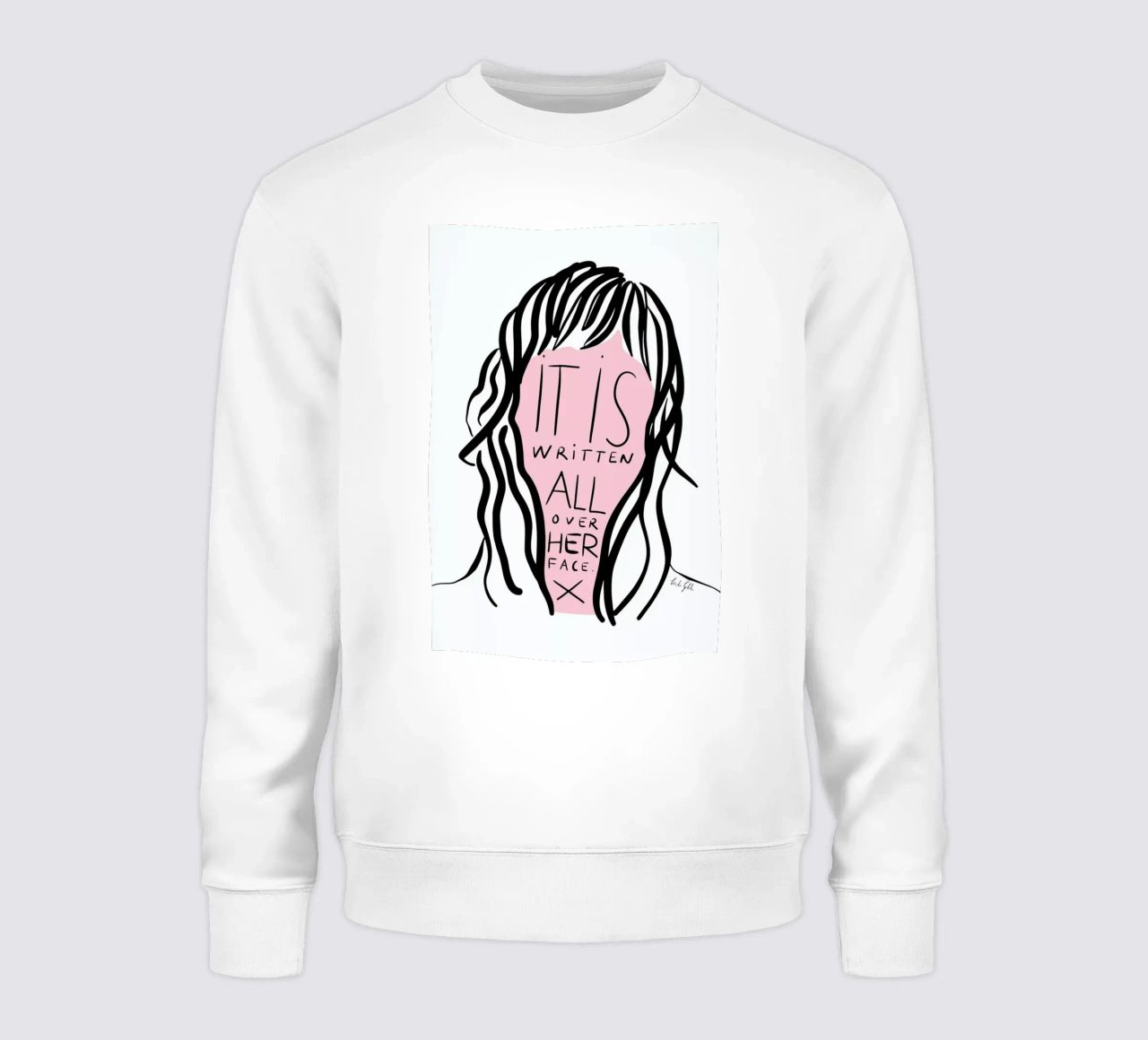 Writing on Her Face sudadera de Linda Gobeta