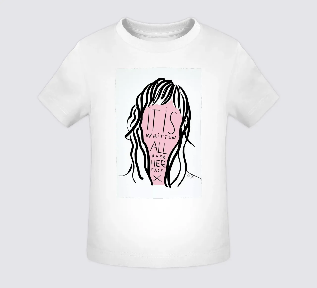 Writing on Her Face maglietta neonato da Linda Gobeta