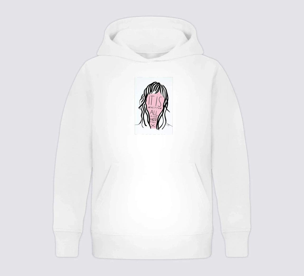 Writing on Her Face sudadera con capucha para niño de Linda Gobeta