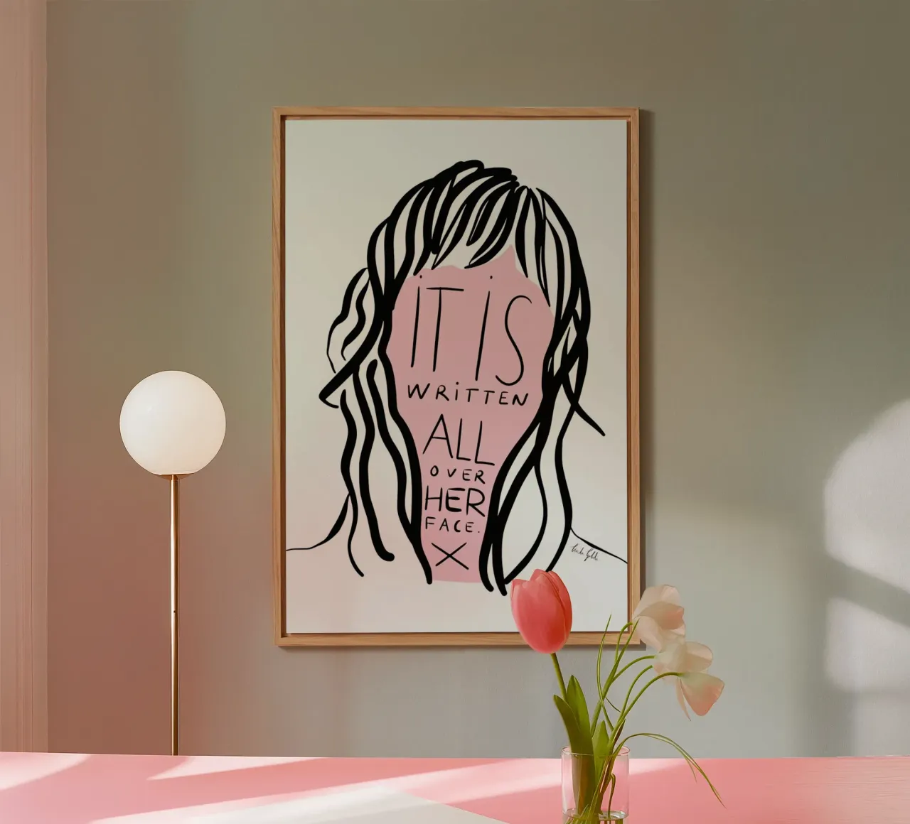Writing on Her Face alluminio dibond da Linda Gobeta