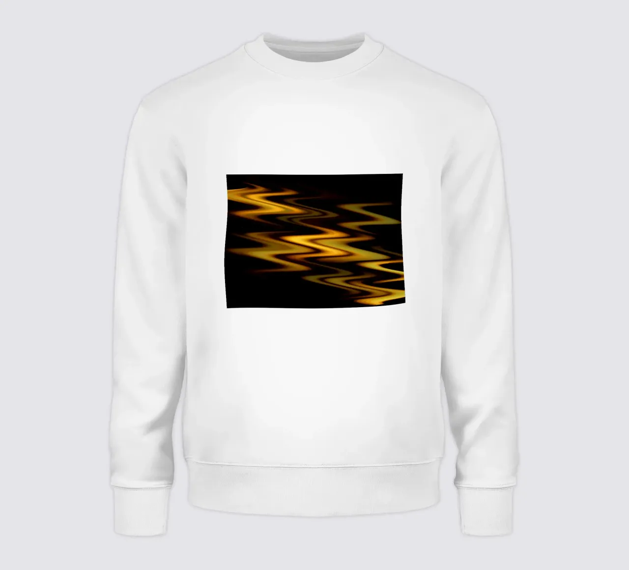 Abstract waves dynamic pattern in orange and yellow sweatshirt by Something for you