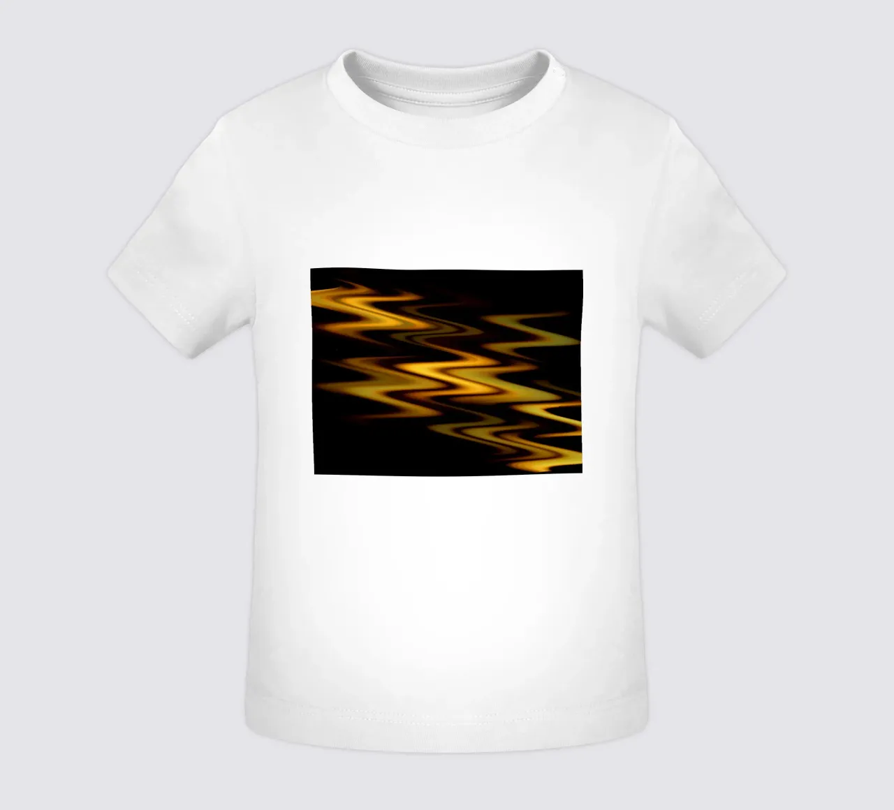 Modello dinamico di onde astratte in arancione e giallo maglietta neonato da Something for you