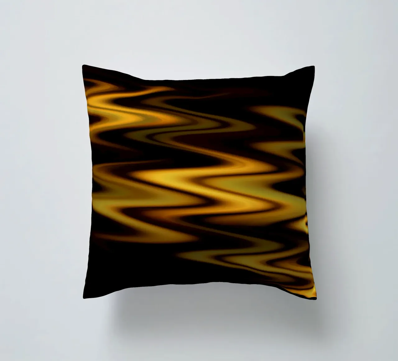 Abstract waves dynamic pattern in orange and yellow decorative cushion by Something for you