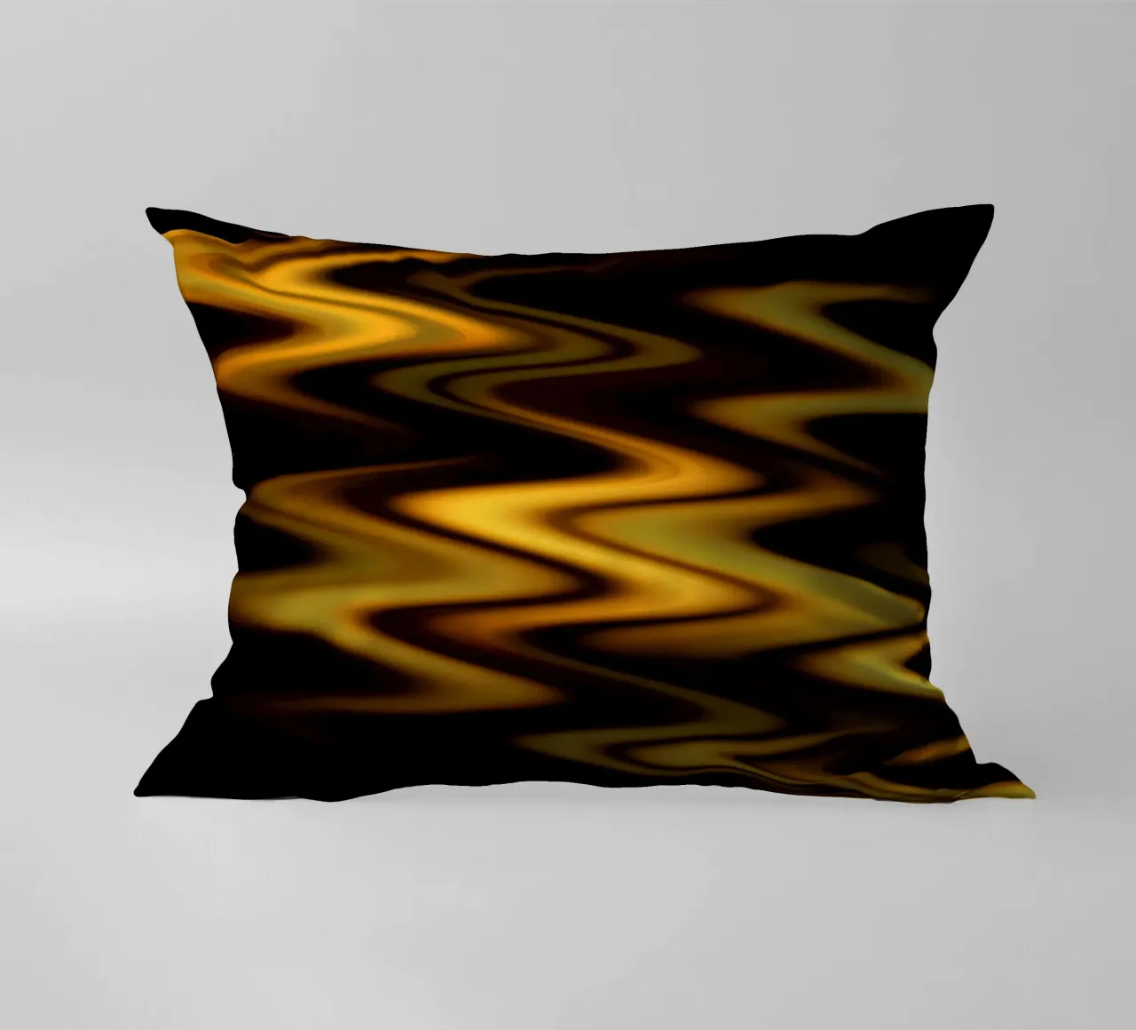 Abstract waves dynamic pattern in orange and yellow decorative cushion by Something for you