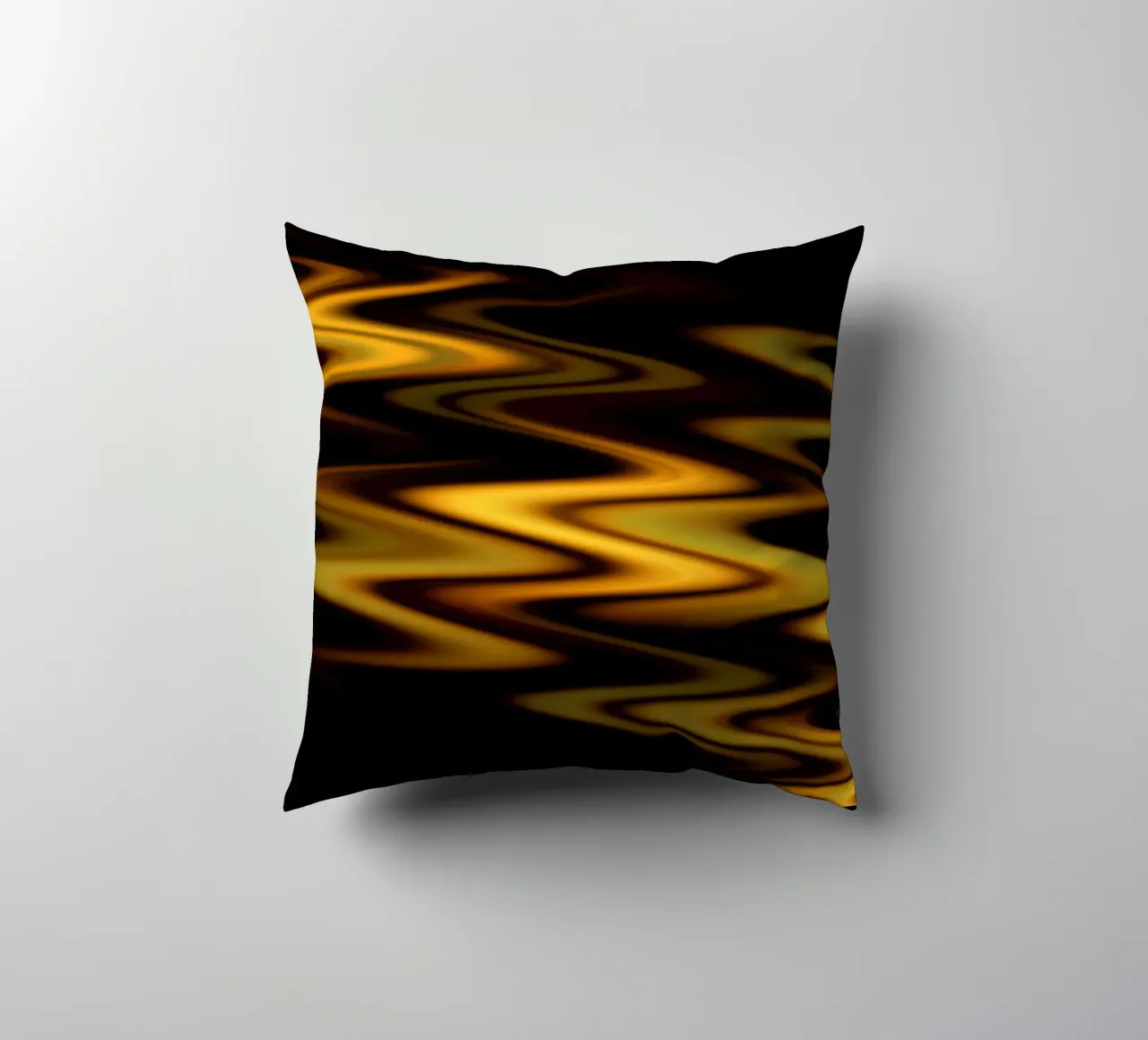 Abstract waves dynamic pattern in orange and yellow decorative cushion by Something for you