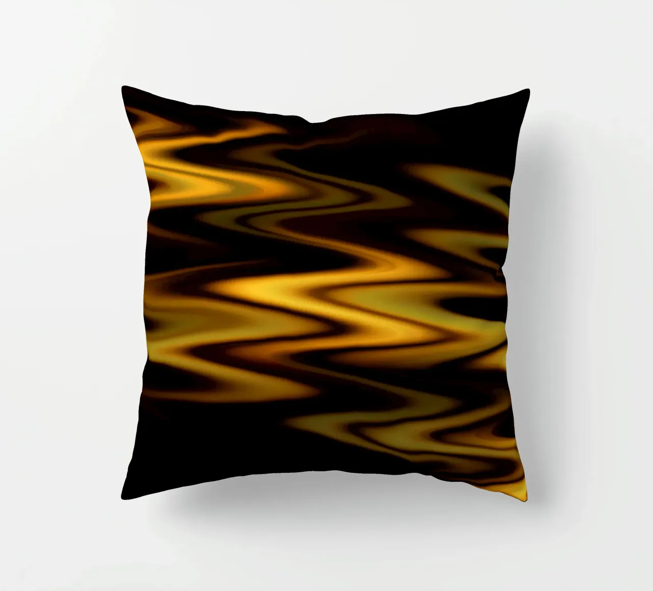 Abstract waves dynamic pattern in orange and yellow decorative cushion by Something for you