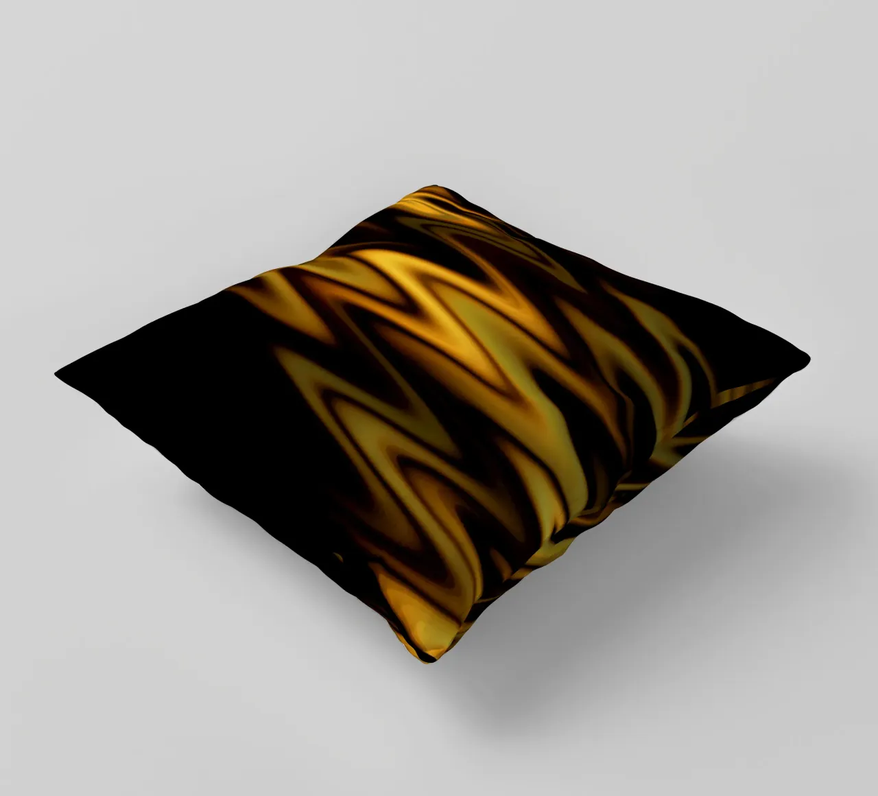Abstract waves dynamic pattern in orange and yellow decorative cushion by Something for you