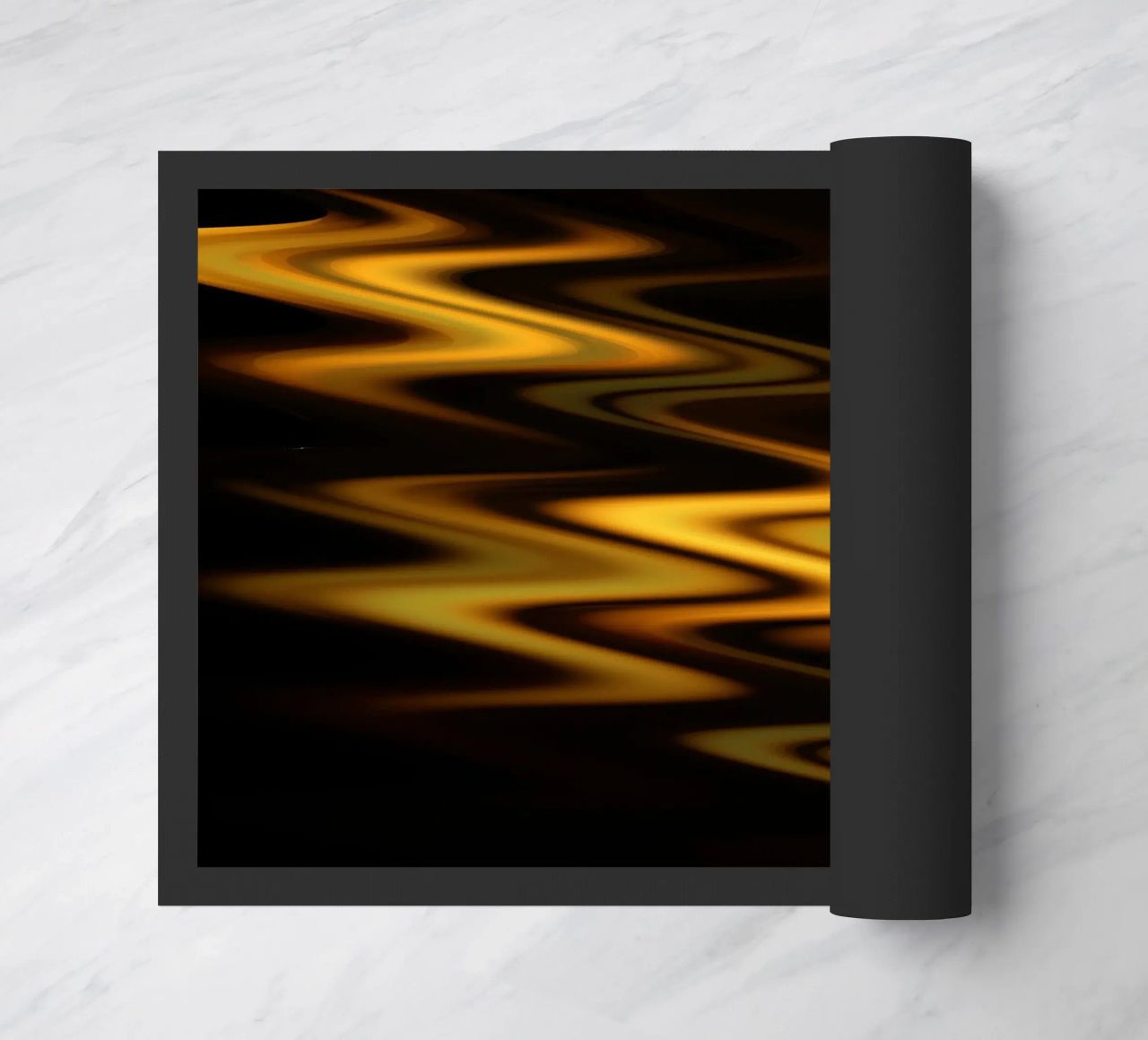 Abstract waves dynamic pattern in orange and yellow doormat by Something for you