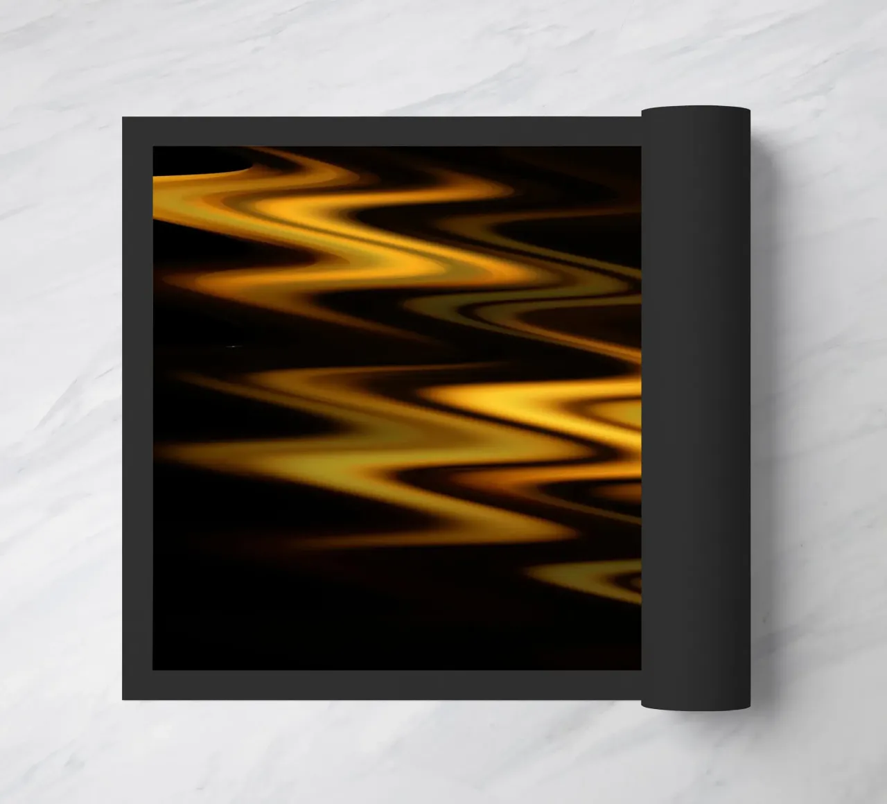 Vagues abstraites motif dynamique en orange et jaune paillasson de Something for you