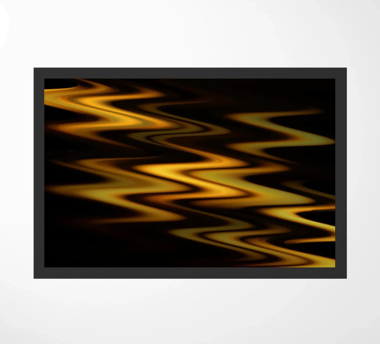 Abstract waves dynamic pattern in orange and yellow doormat by Something for you