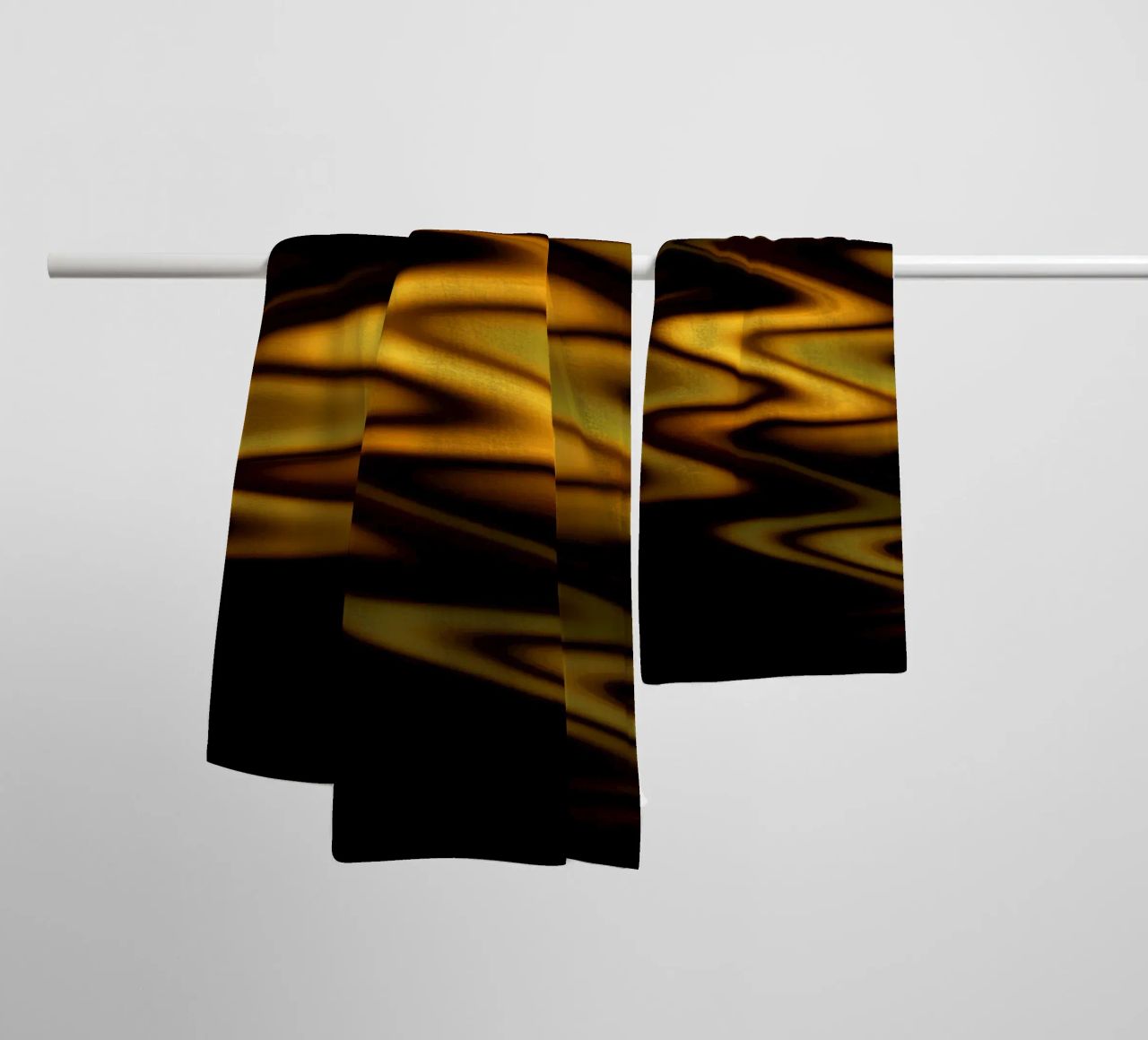 Vagues abstraites motif dynamique en orange et jaune serviette de bain de Something for you