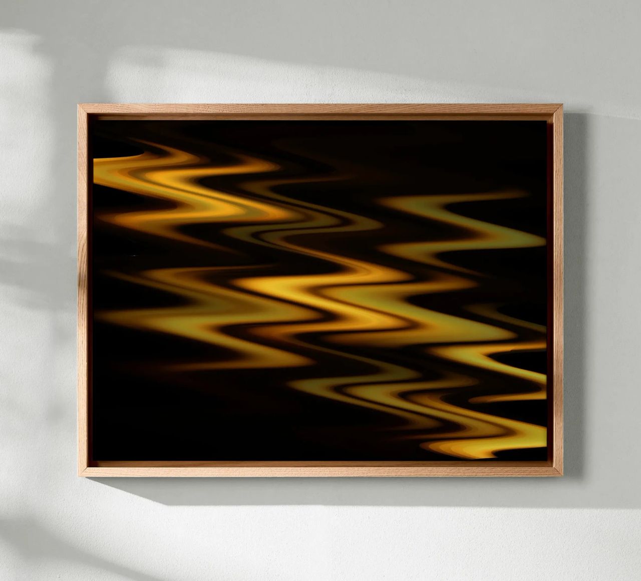 Abstract waves dynamic pattern in orange and yellow canvas by Something for you