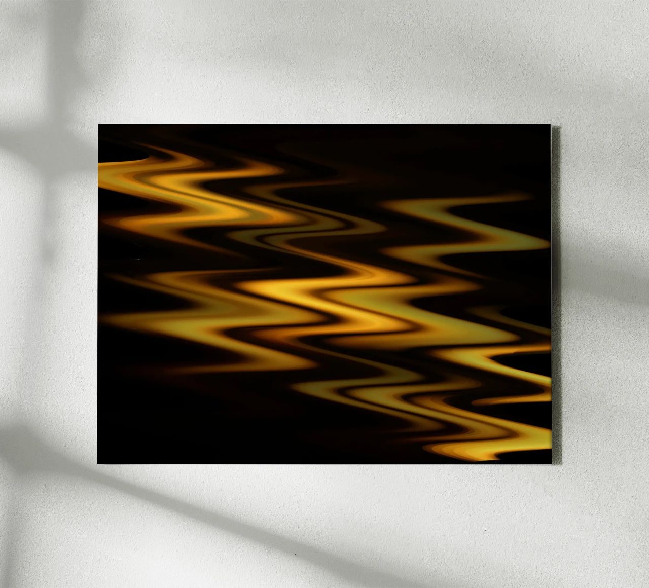 Abstract waves dynamic pattern in orange and yellow canvas by Something for you
