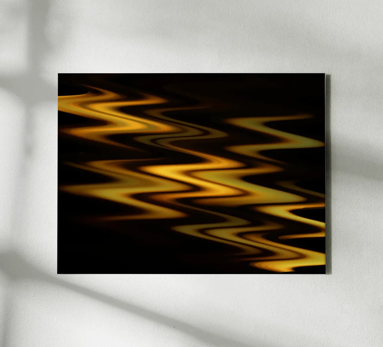 Abstrakte Wellen dynamisches Muster in Orange und Gelb Leinwand von Something for you