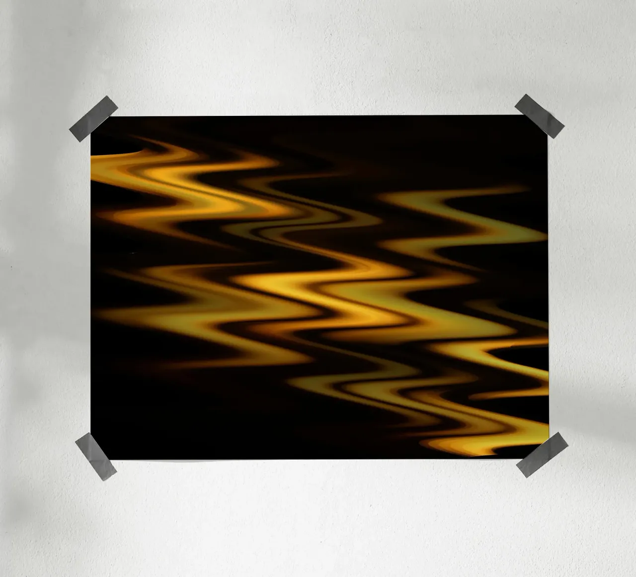 Abstract waves dynamic pattern in orange and yellow hahnemühle by Something for you