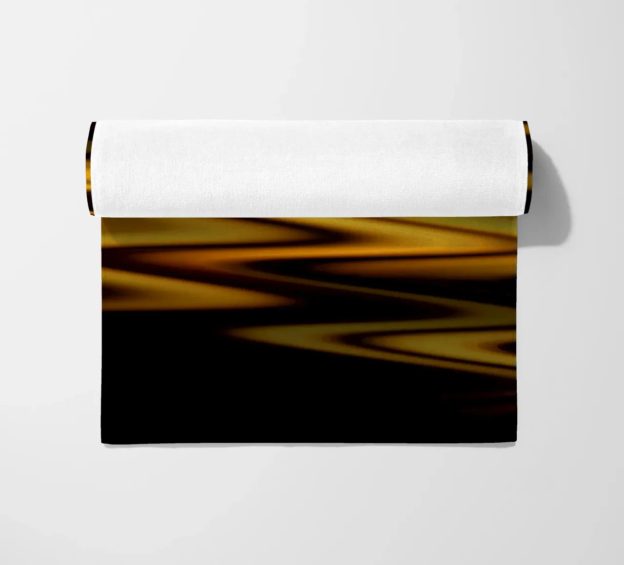 Abstract waves dynamic pattern in orange and yellow beach towel by Something for you