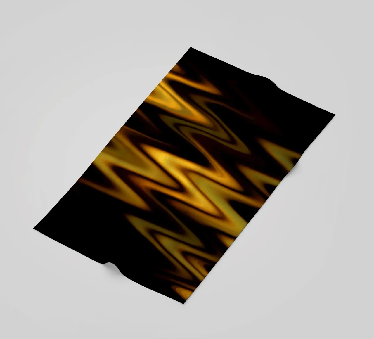 Abstract waves dynamic pattern in orange and yellow beach towel by Something for you