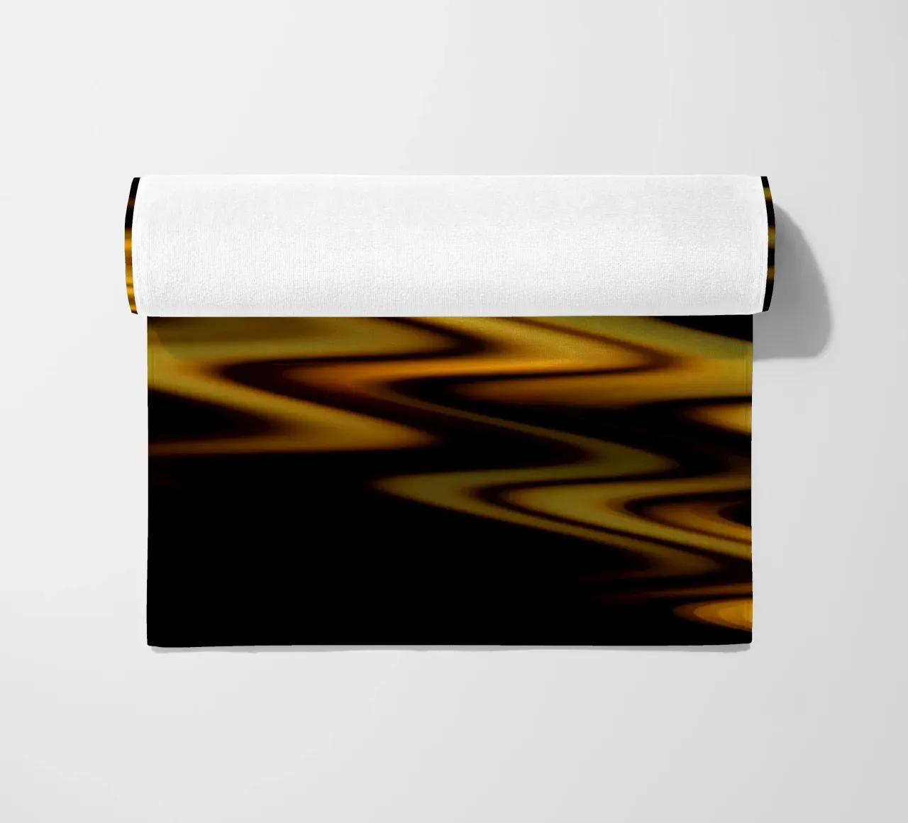 Abstract waves dynamic pattern in orange and yellow beach towel by Something for you