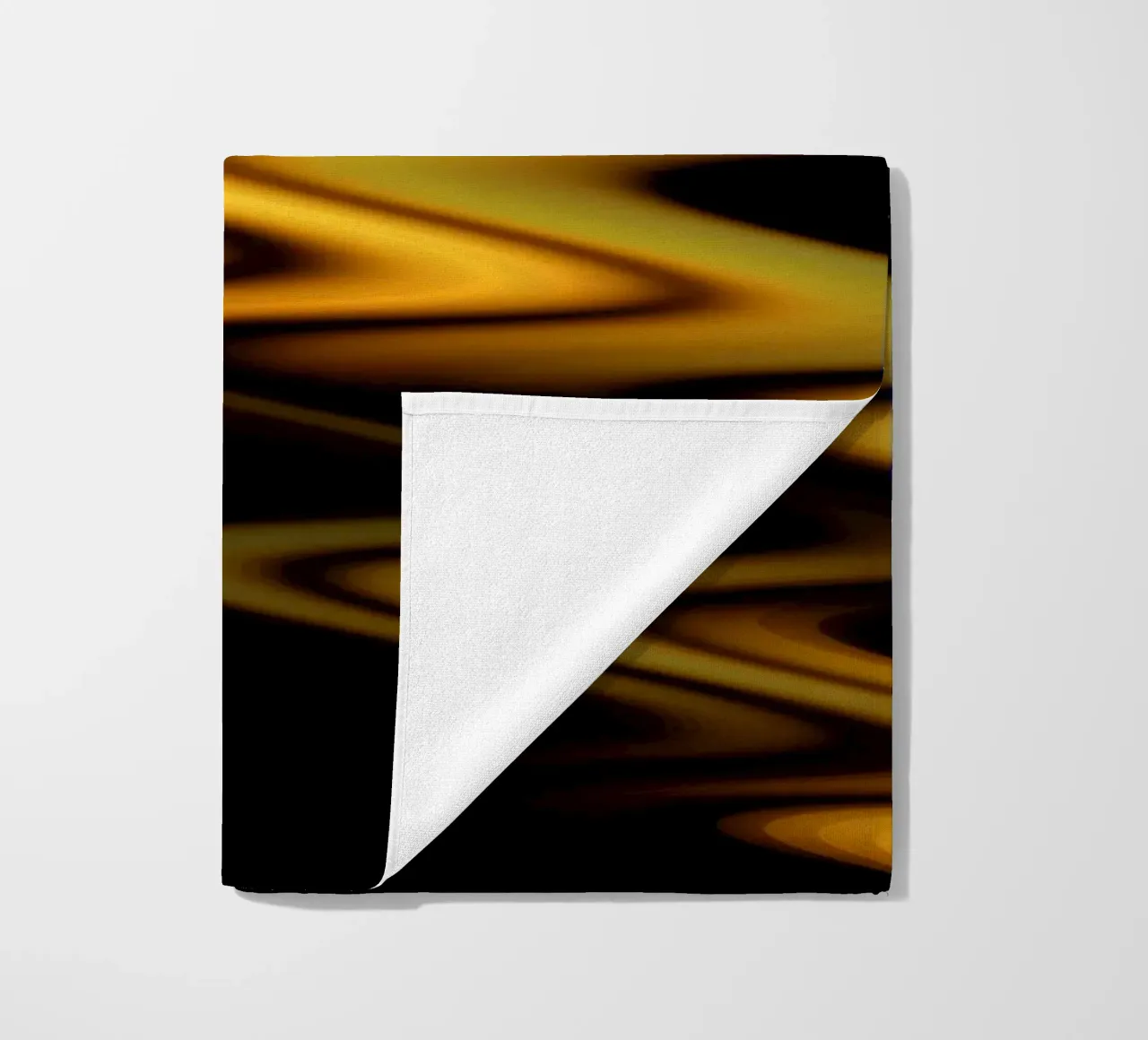 Abstract waves dynamic pattern in orange and yellow beach towel by Something for you