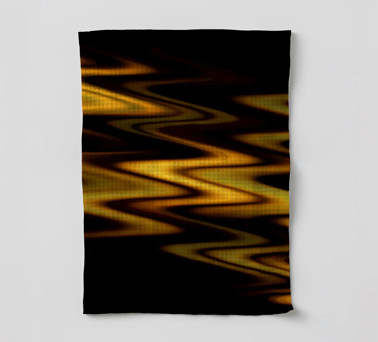 Abstract golven dynamisch patroon in oranje en geel theedoek van Something for you