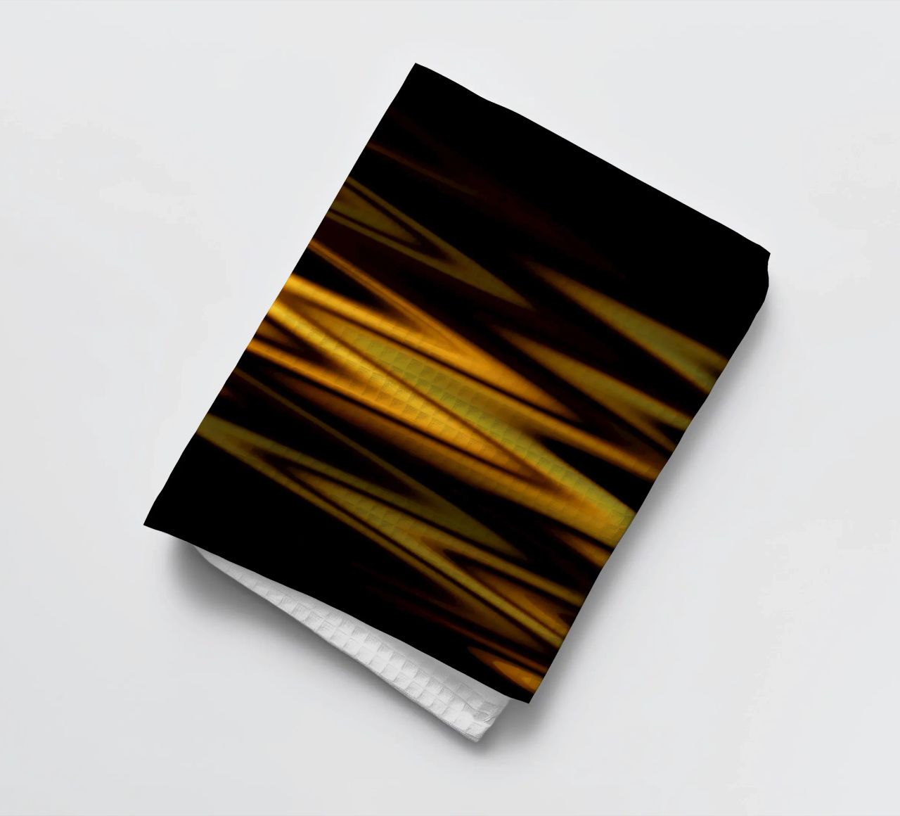 Abstract golven dynamisch patroon in oranje en geel theedoek van Something for you