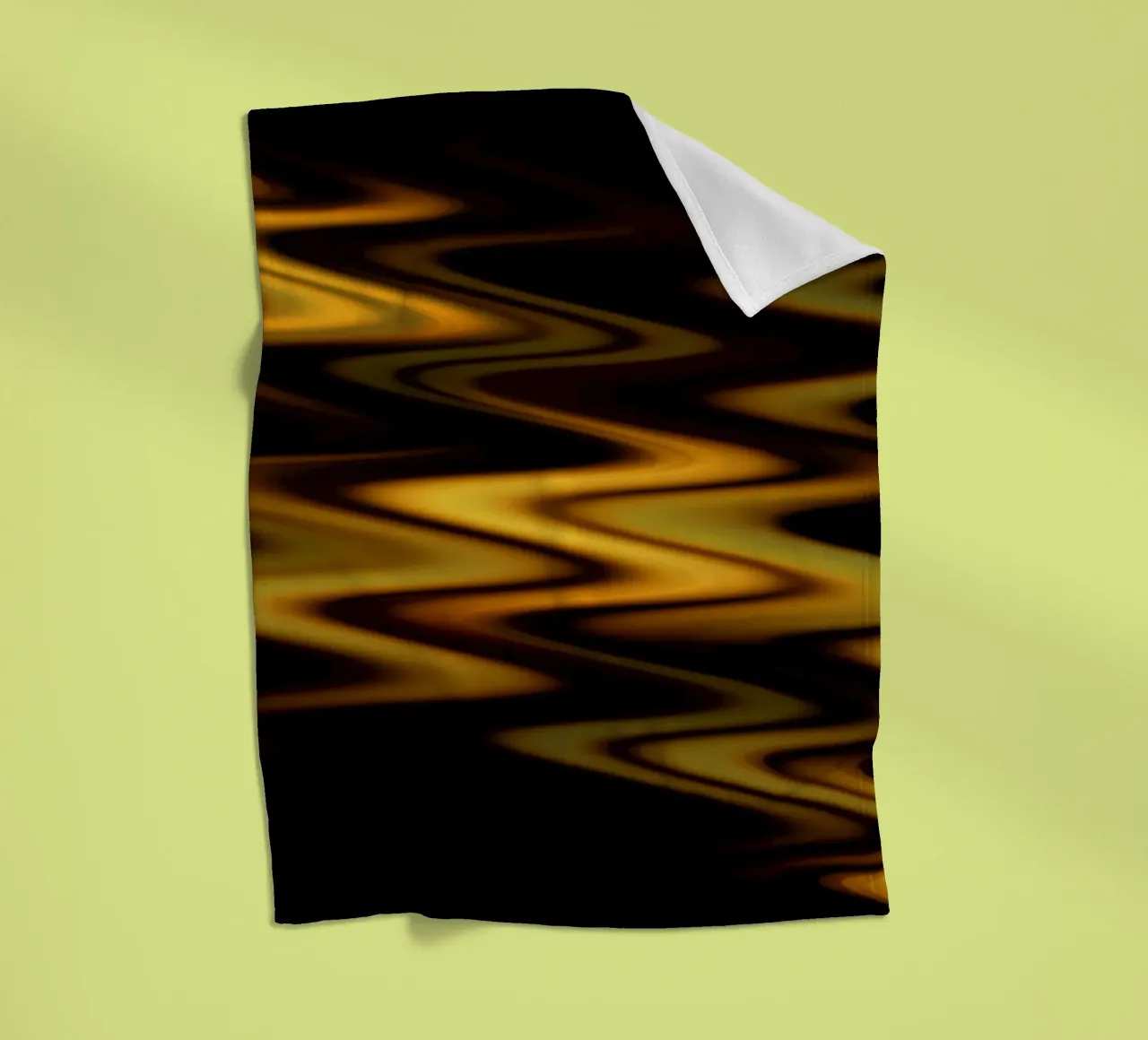 Abstract waves dynamic pattern in orange and yellow fleece blanket by Something for you