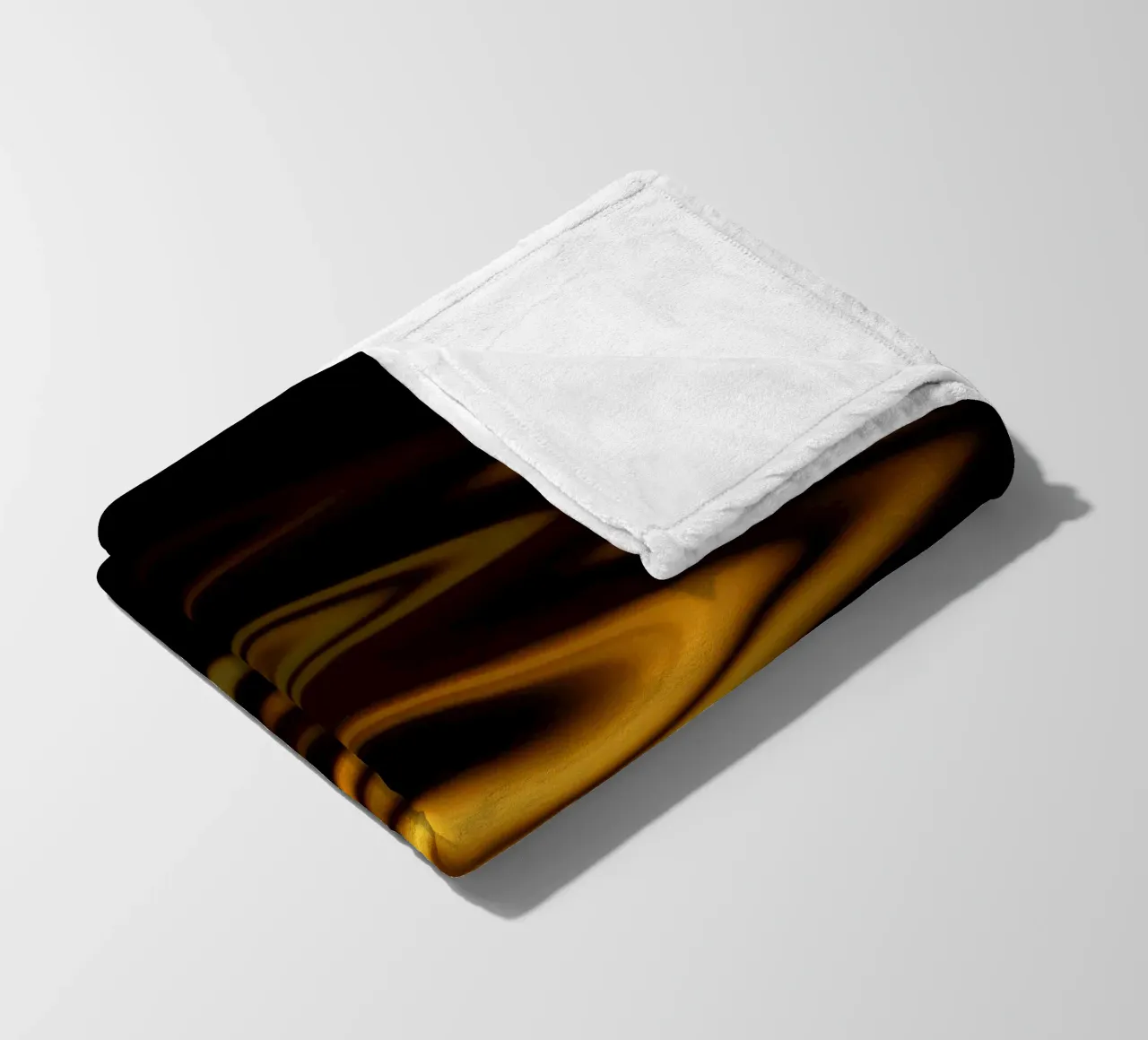 Abstract waves dynamic pattern in orange and yellow fleece blanket by Something for you