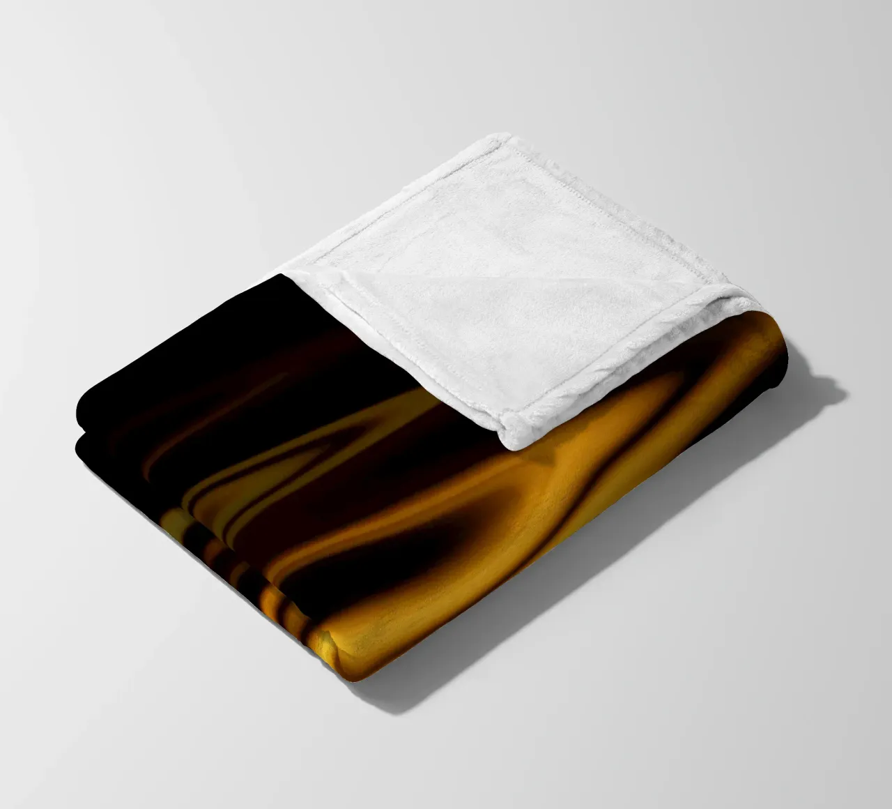 Abstract waves dynamic pattern in orange and yellow fleece blanket by Something for you