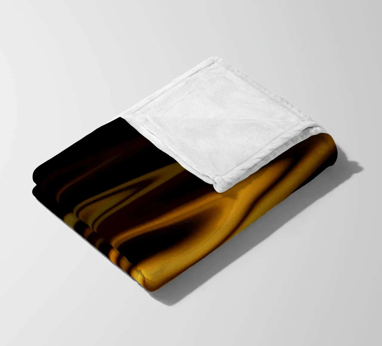 Abstract waves dynamic pattern in orange and yellow fleece blanket by Something for you