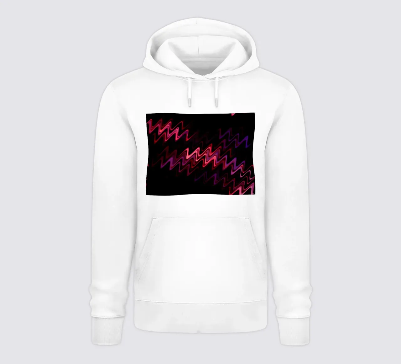 Abstract waves and a dynamic pattern in pink and purple hoodie by Something for you