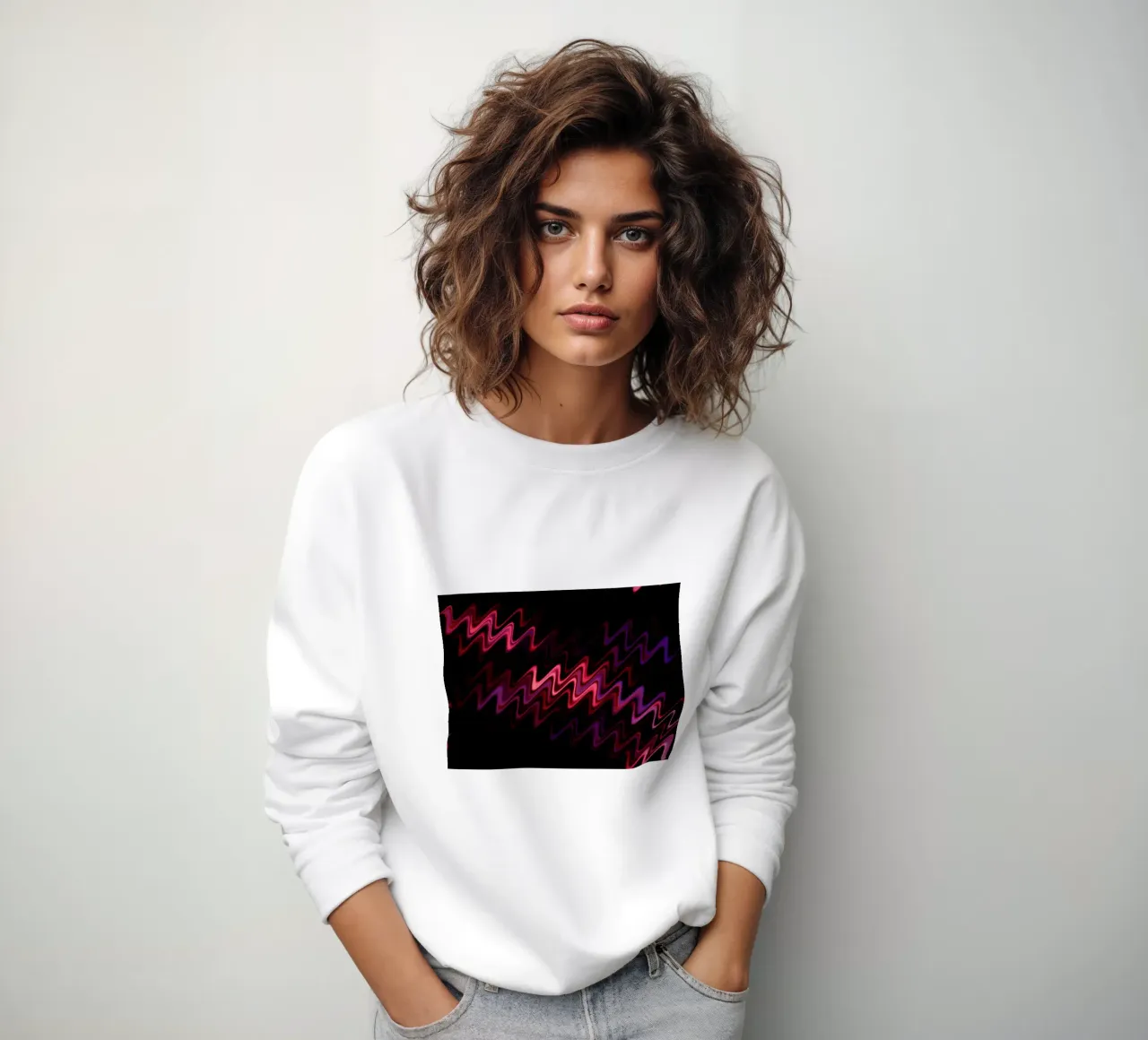 Des vagues abstraites et un motif dynamique en rose et violet sweat de Something for you