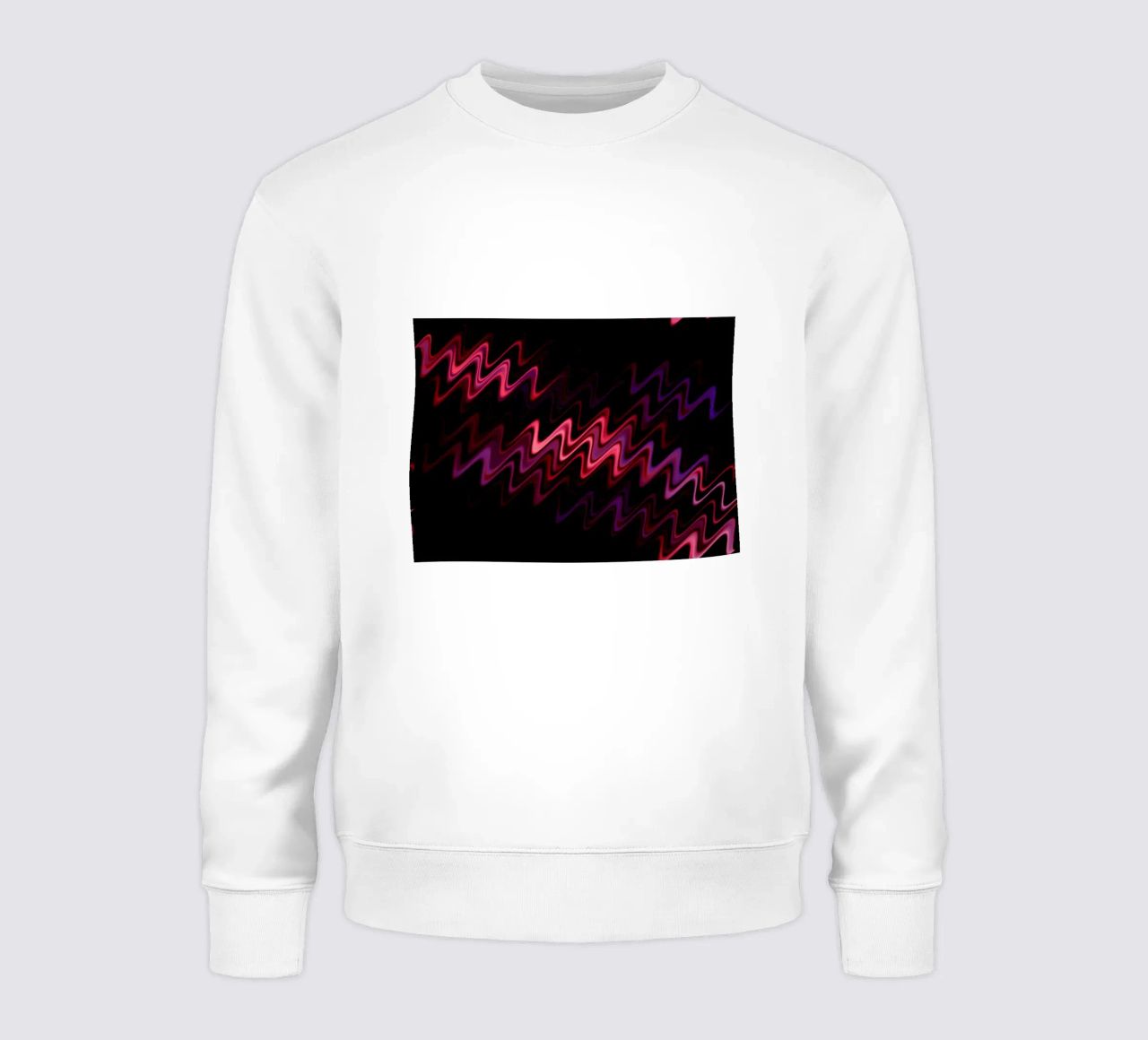 Abstract waves and a dynamic pattern in pink and purple sweatshirt by Something for you