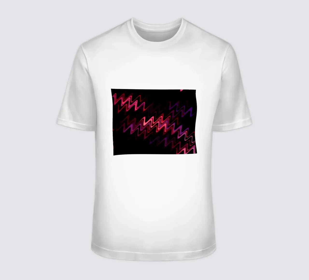 Abstract waves and a dynamic pattern in pink and purple t-shirt by Something for you