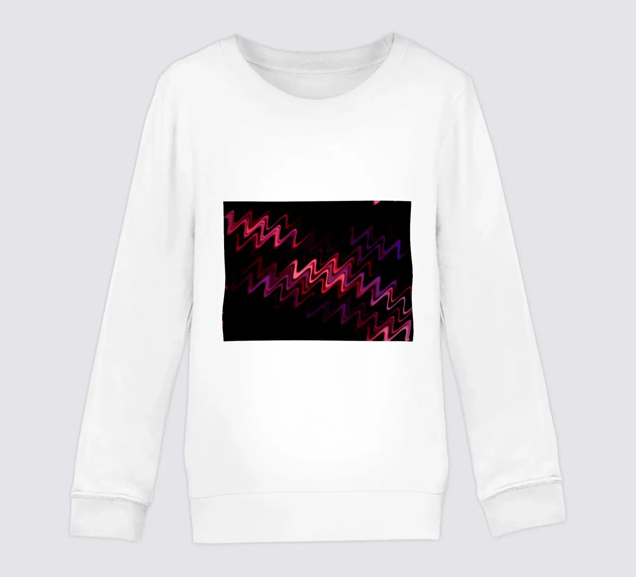 Abstract waves and a dynamic pattern in pink and purple kids sweatshirt by Something for you