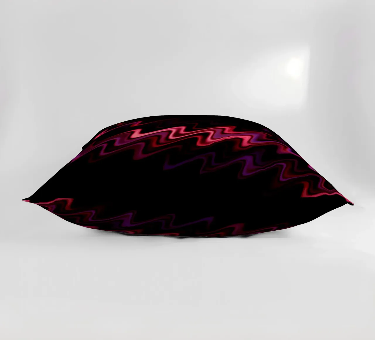 Abstract waves and a dynamic pattern in pink and purple decorative cushion by Something for you