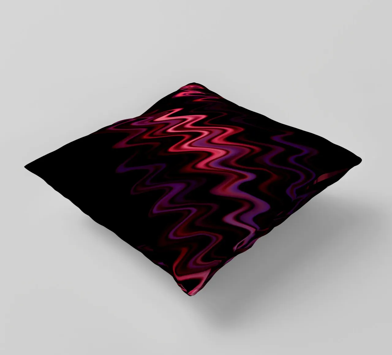Abstract waves and a dynamic pattern in pink and purple decorative cushion by Something for you
