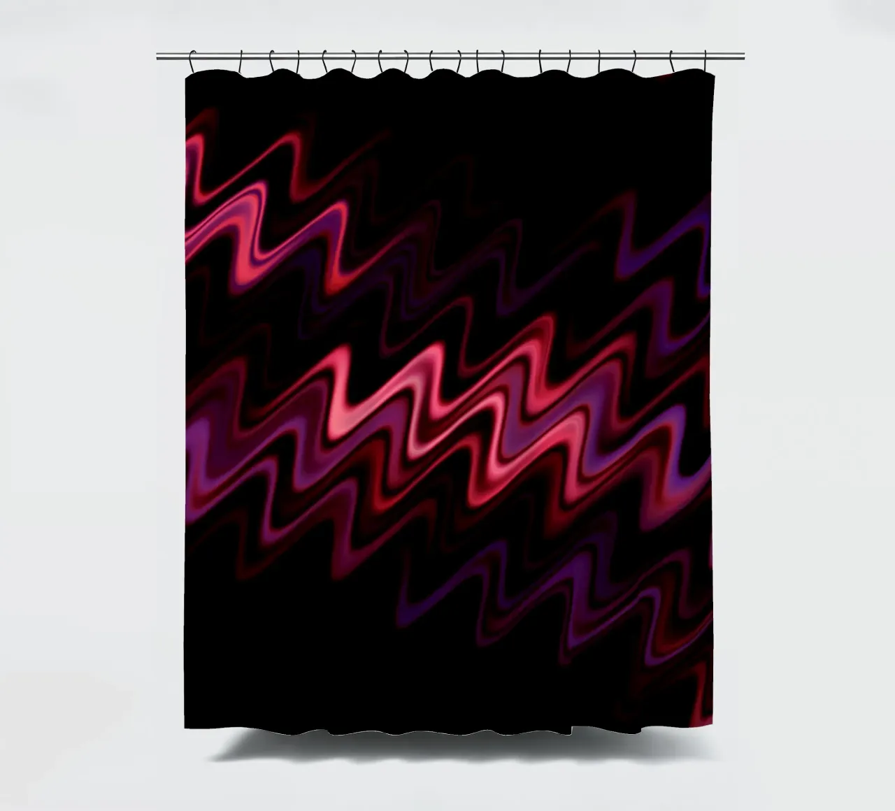 Des vagues abstraites et un motif dynamique en rose et violet rideau de douche de Something for you